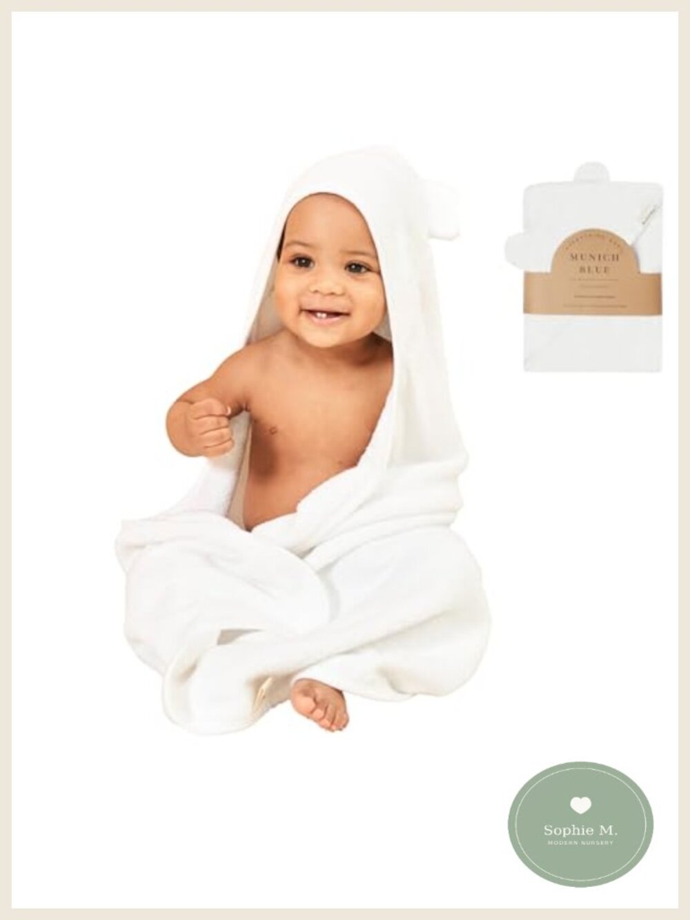 Baby Hooded Bath Towel Bear Ears Viscose Bamboo Cotton 35x35 Newborn Toddler